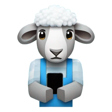 ligth blue minecraft sheep with iphone 16 pro max sticker