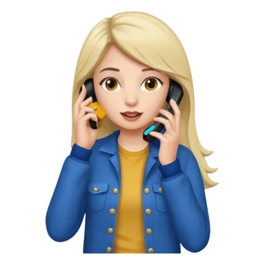 girl talking on phone bedroom background, close up pose sticker