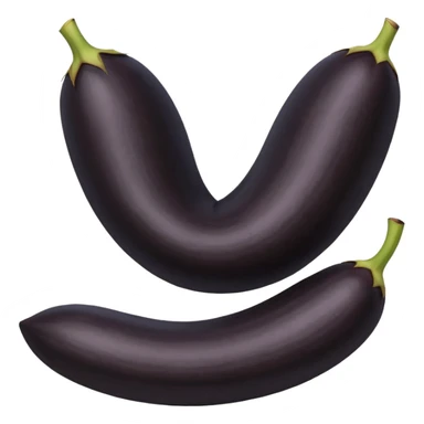 loose scatter of uncooked black rice grains, glossy elongated shape, deep purplish-black color, smooth slightly curved surface, subtle natural variations in tone, soft lighting, subtle shadows, emoji scale sticker