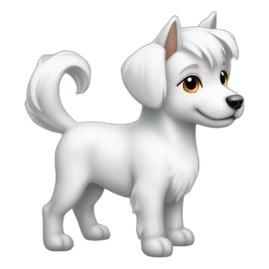 Petit chien blanc sur le dos poney sticker