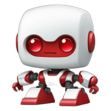 cute little white red robot sticker