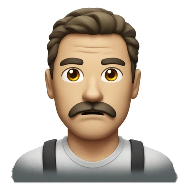 man with square mustache angry sticker