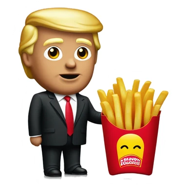 Trump holding McDonald’s French fries sticker