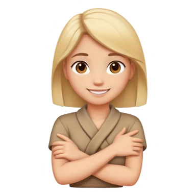 crossed arms around neck girl sticker