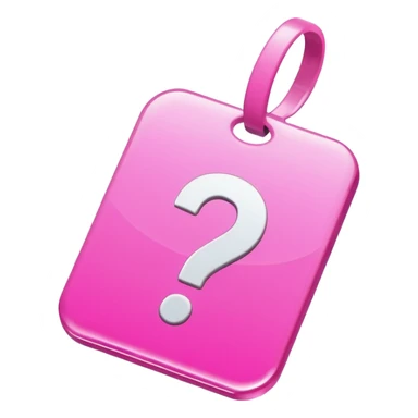 pink question tag sticker