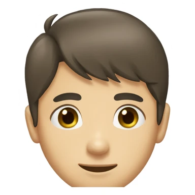 Young men type ukrainian dark brown hair straight bangs and short back brown eyes greens hirt sticker