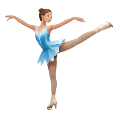 An icon showing a graceful figure skater performing a spin on the ice in a grand ice palace. The rink is illuminated by soft light beams, with cheering spectators in the stands. Snowflakes gently fall, adding to the magical atmosphere. Transparent background highlights elegance and artistry. sticker