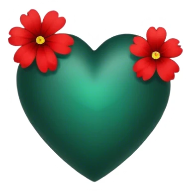dark emerald heart with flowers sticker