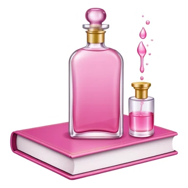 pink bookbook and fragance sticker