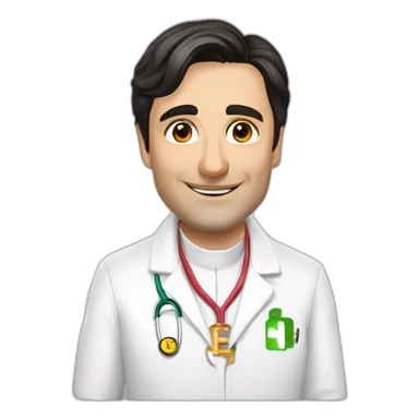 Andrea Montella blessing like a bishop in medical white coat sticker