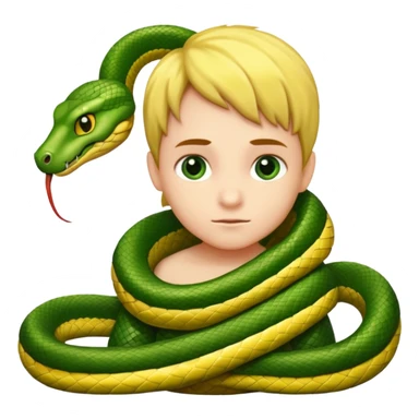 child with snake on shoulders sticker