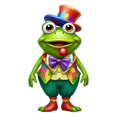 green frog dressed as a clown sticker
