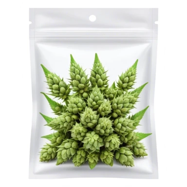 Ziplock bag of marijuana buds sticker