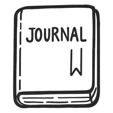 A journal icon in violet, hand-drawn style with a book cover and visible lines, giving it a personal touch. sticker