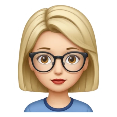 girl with hair style glasses on head  sticker