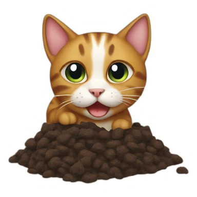cat into a poop sticker
