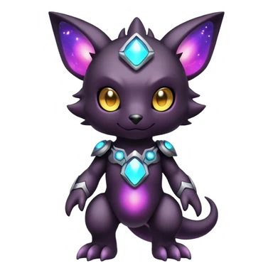Cute cool colorful dark nebula fantasy-Digimon-animal-hybrid full body sticker