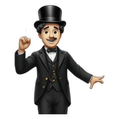Charlie Chaplin Raising his arm sticker