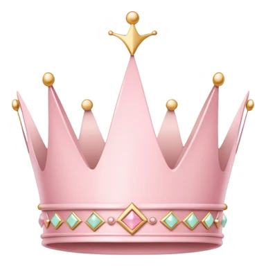 White and pastel pink crown sticker