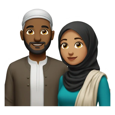 Black and Desi muslim couple sticker