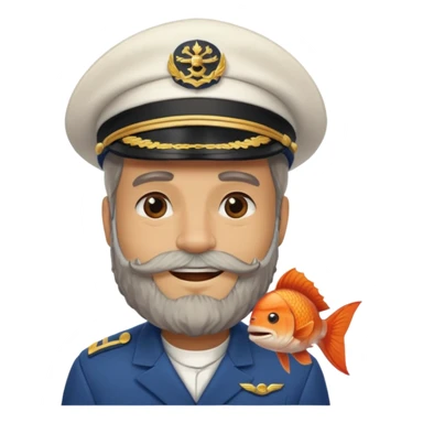 bearded fish ship captain sticker