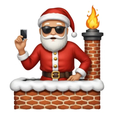 Hot santa on a chimney sticker