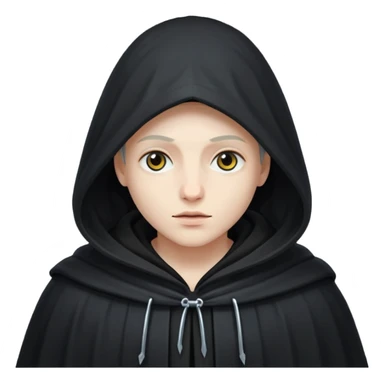 A shadowy figure wearing a hooded cloak sticker