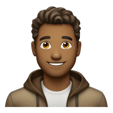 A brown smiling handsome man sticker