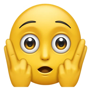 Big eye emoji with fingers touching together  sticker