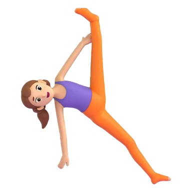 person doing a leg stretch, 3D emoji style sticker