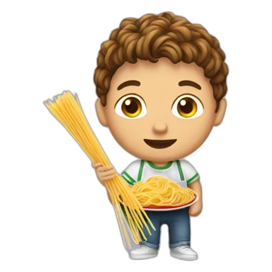 italian boy with spaghetti sticker