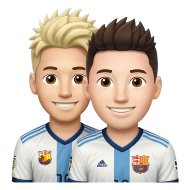 Prime noodle hair ronaldo and prime 2012 messi Smiling in one Photo  sticker