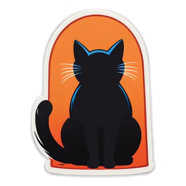 Cat arched back sticker