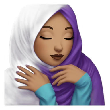 Rainbow hijab kissing purple hijab sticker