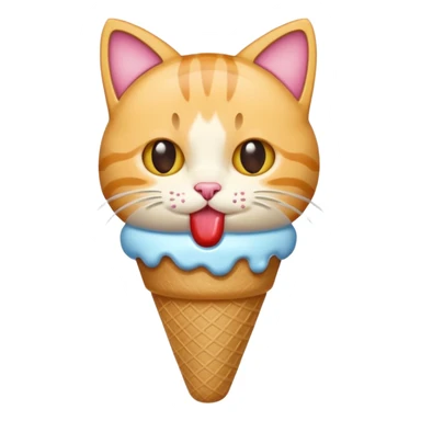 kitty eating ice cream sticker