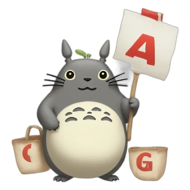 Totoro holding sign with capital letters maga on it sticker