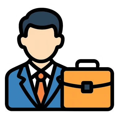flat toon style corporate icon with simple shapes and bold lines sticker