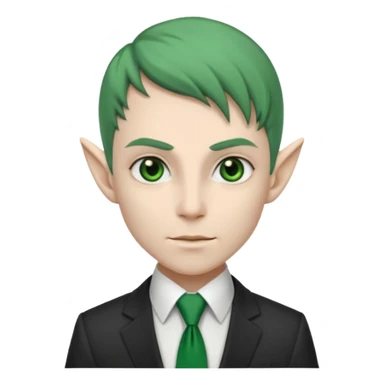dark elf with tie, business, green tie sticker
