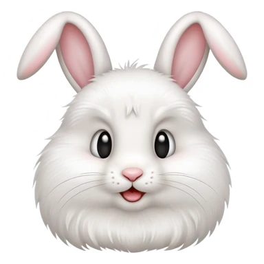 cute bunny with grimacing expression and twitching nose sticker