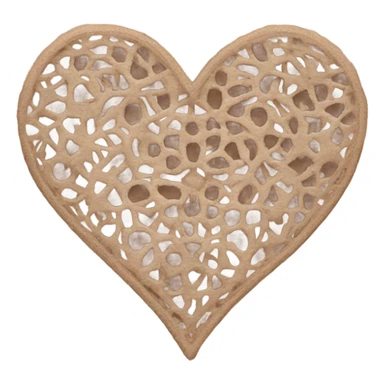 Pale brown lace heart sticker