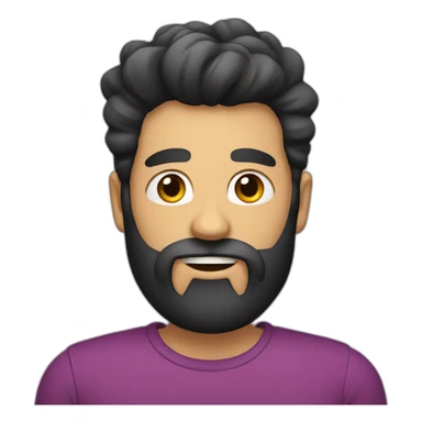 male with big black beard and a quiff sticker