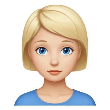 Mujer pelo rubio y muy corto ojos azules cara redonda sticker