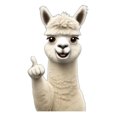 Alpaca thumb Up on 4k sticker