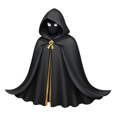 A black cloak floating in the air, without a person sticker