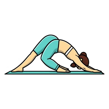 person doing downward dog yoga pose sticker