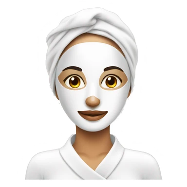 Lady with face mask spa beauty full face relaxing sticker