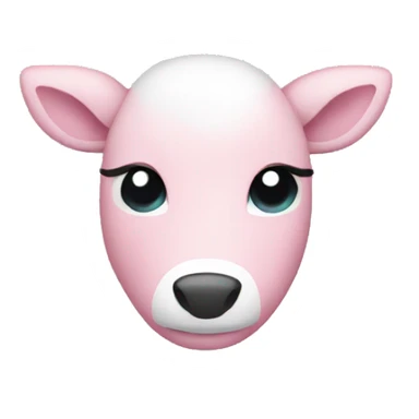 sparkly light pink and white reindeer sticker