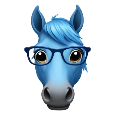 Blue horse with glasses sticker