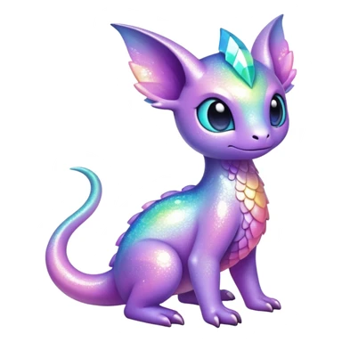 Pastel Randomly-colored sparkly exotic Fakémon-creature sticker