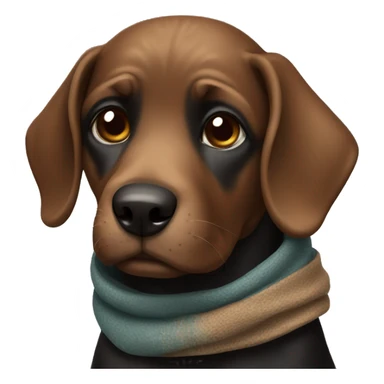 black and brown Dog with a scarf sticker